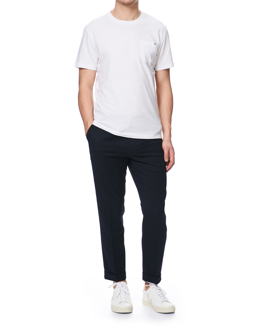 Herren | T-Shirts | Tiger of Sweden | Didelot Linen Pocket Crew Neck Tee White