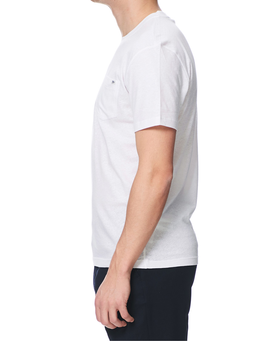 Herren | T-Shirts | Tiger of Sweden | Didelot Linen Pocket Crew Neck Tee White