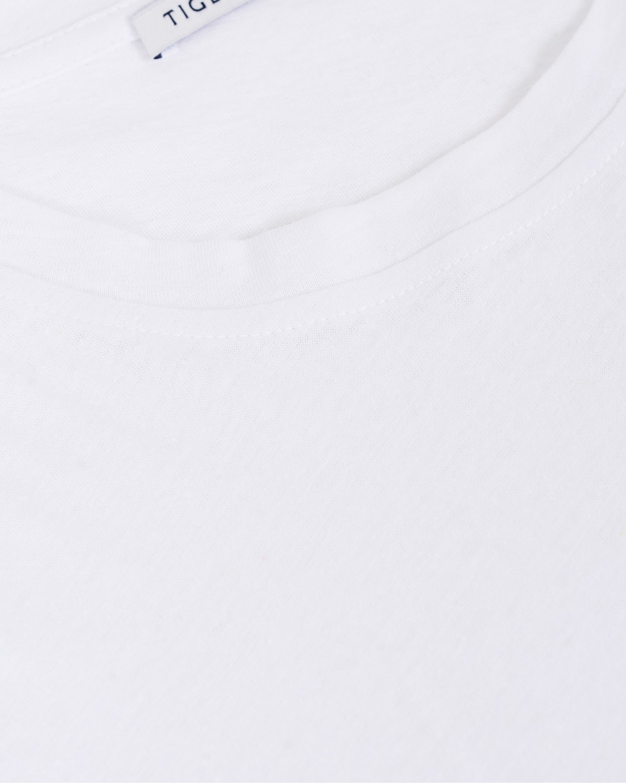 Herren | T-Shirts | Tiger of Sweden | Didelot Linen Pocket Crew Neck Tee White