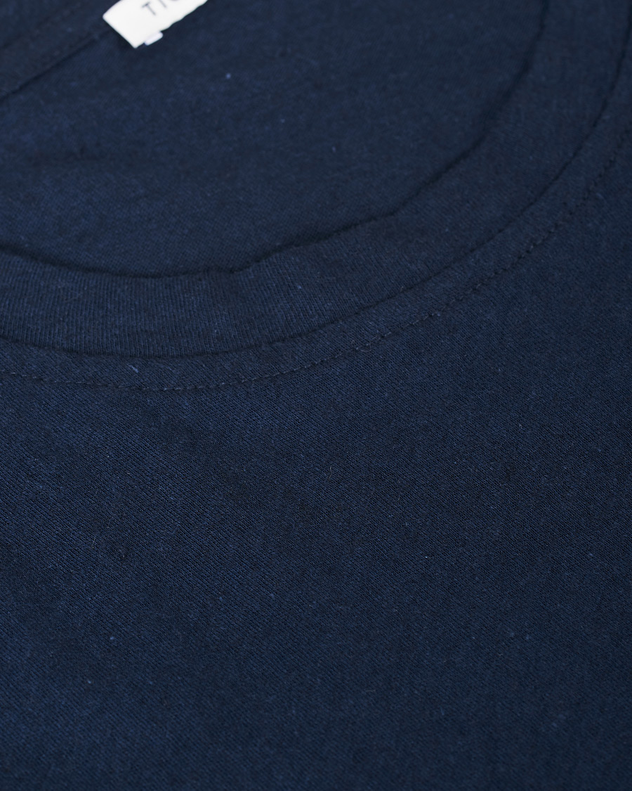 Herren | T-Shirts | Tiger of Sweden | Didelot Linen Pocket Crew Neck Tee Navy