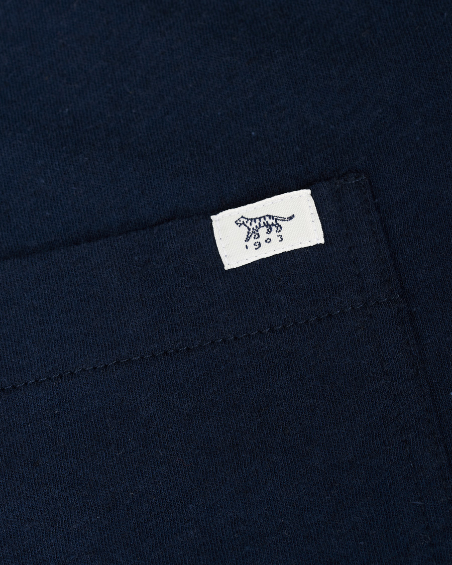 Herren | T-Shirts | Tiger of Sweden | Didelot Linen Pocket Crew Neck Tee Navy