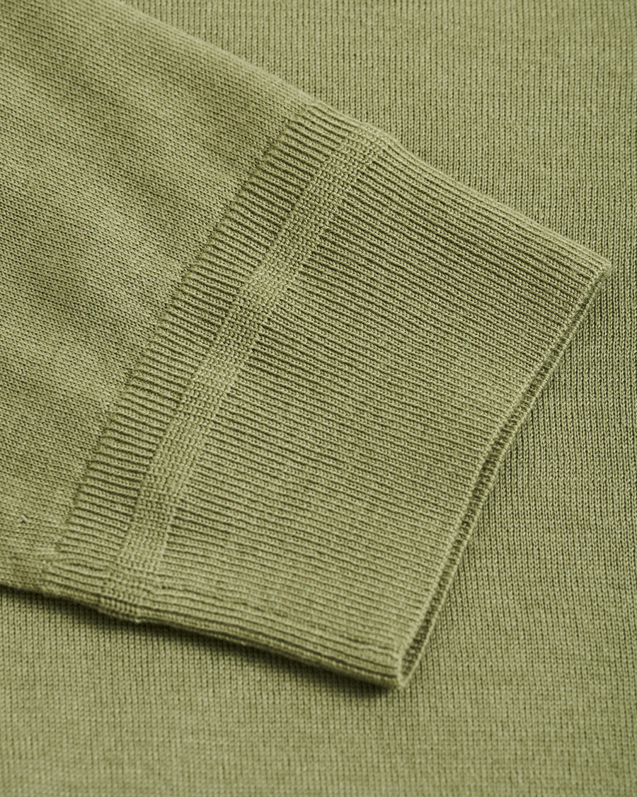 Herren | Pullover | Tiger of Sweden | Newton Knitted Long Sleeve Polo Caraway Green