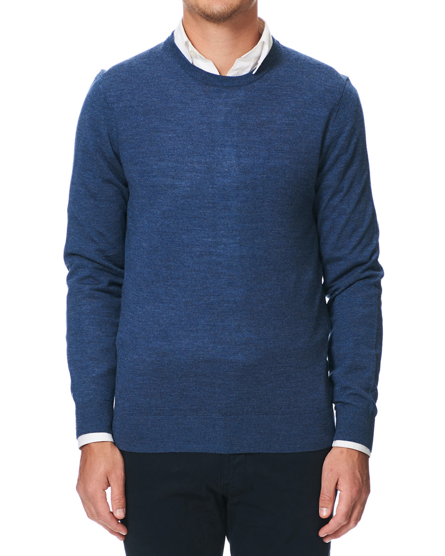 Herren | Pullover | Tiger of Sweden | Nichols Extra Fine Merino Crew Neck Sea Blue
