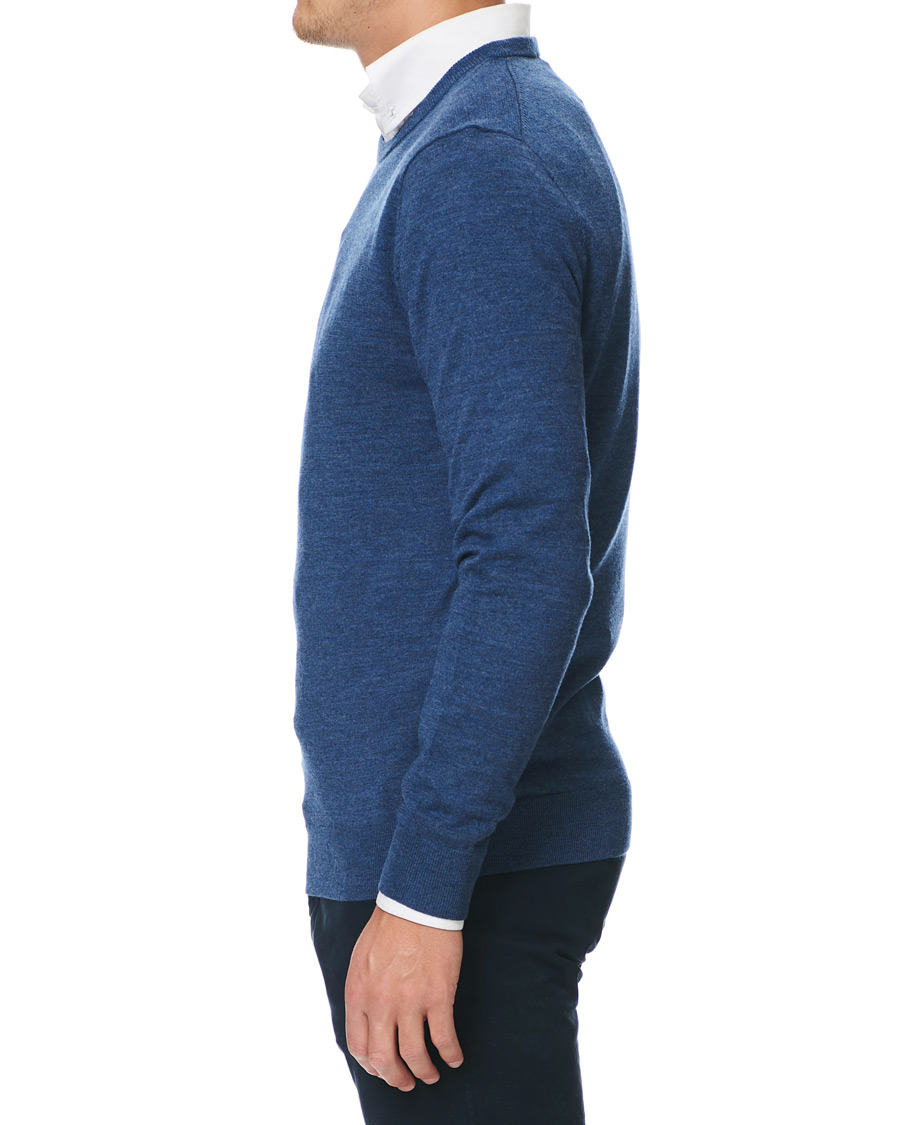 Herren | Pullover | Tiger of Sweden | Nichols Extra Fine Merino Crew Neck Sea Blue
