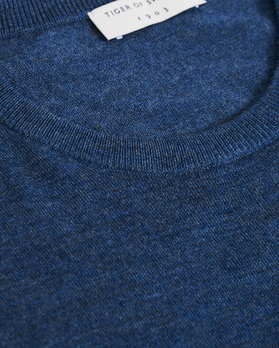Herren | Pullover | Tiger of Sweden | Nichols Extra Fine Merino Crew Neck Sea Blue