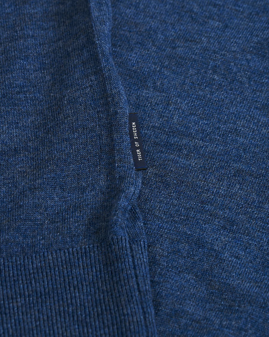 Herren | Pullover | Tiger of Sweden | Nichols Extra Fine Merino Crew Neck Sea Blue