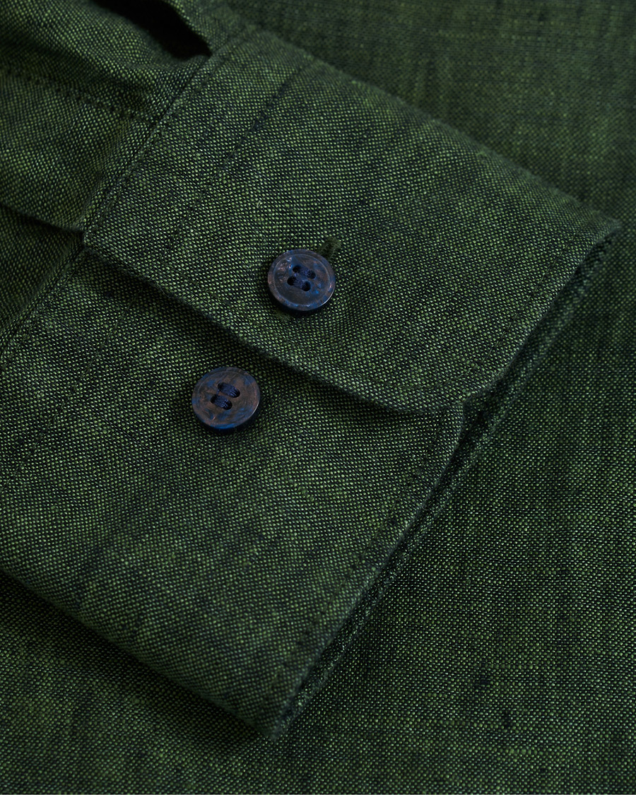 Herren | Hemden | Tiger of Sweden | Fenald Button Down Linen Shirt Green