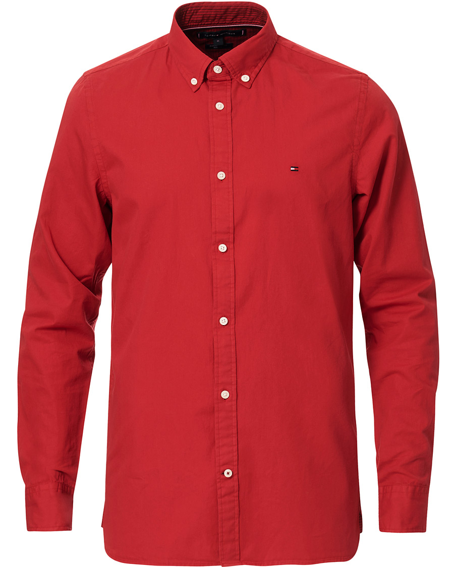 Herren | Hemden | Tommy Hilfiger | Slim Fit Garment Dyed Twill Shirt Primary Red