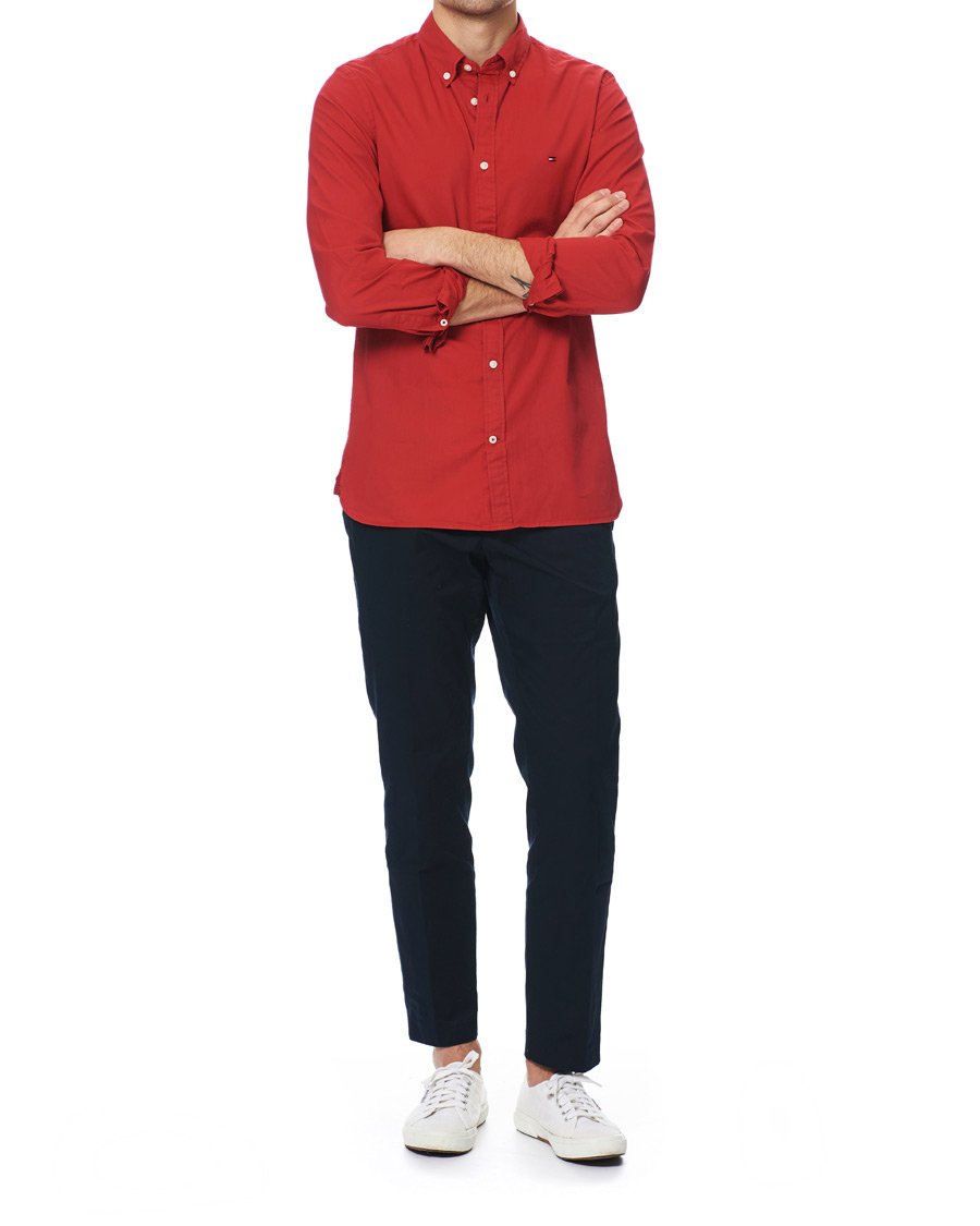 Herren | Hemden | Tommy Hilfiger | Slim Fit Garment Dyed Twill Shirt Primary Red