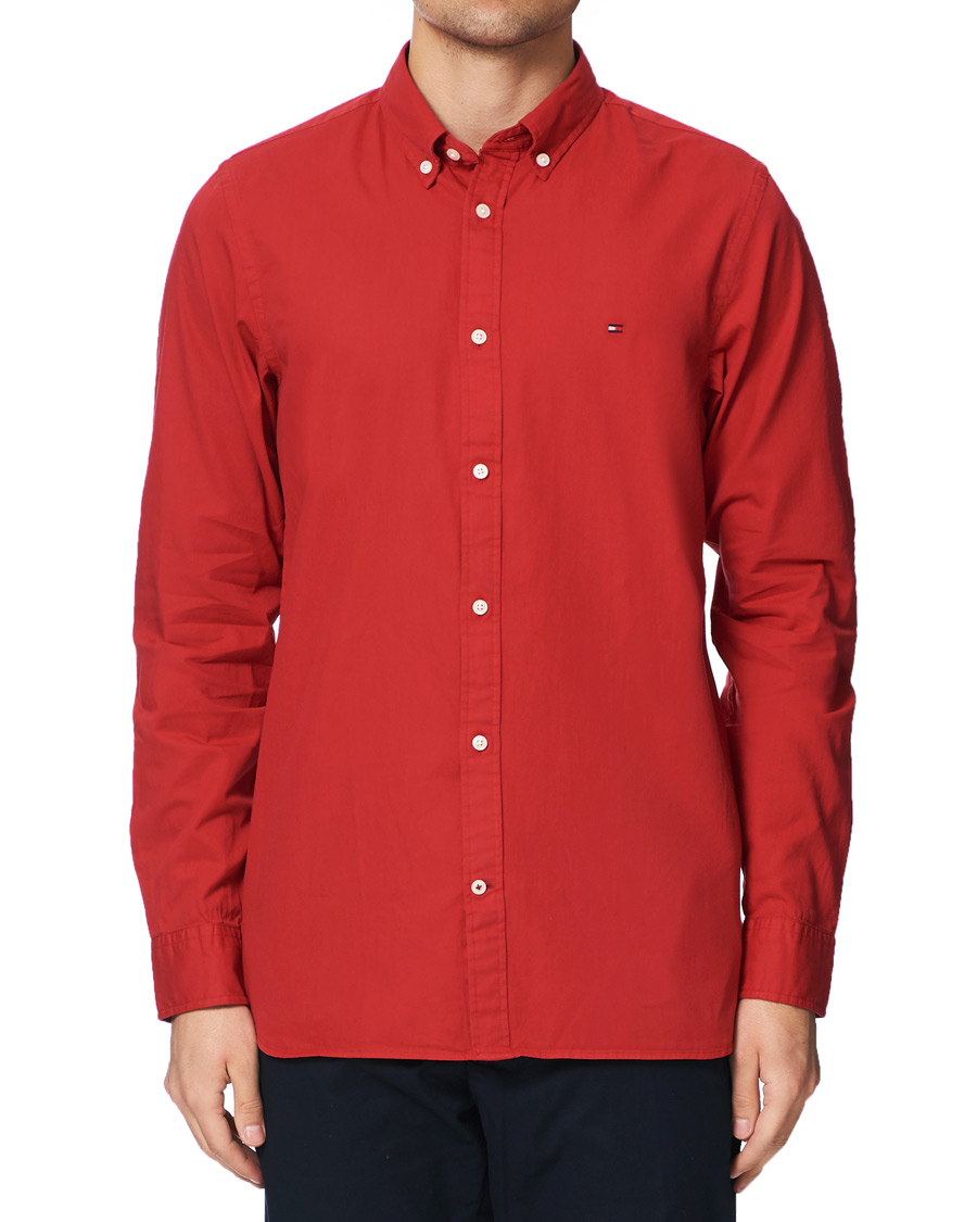 Herren | Hemden | Tommy Hilfiger | Slim Fit Garment Dyed Twill Shirt Primary Red