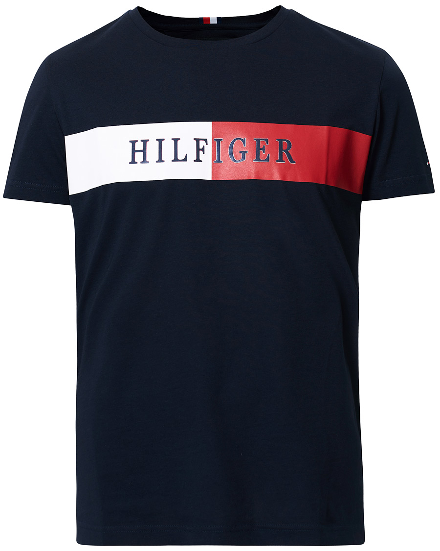 Herren | T-Shirts | Tommy Hilfiger | Organic Cotton Stripe Crew Neck Tee Desert Sky