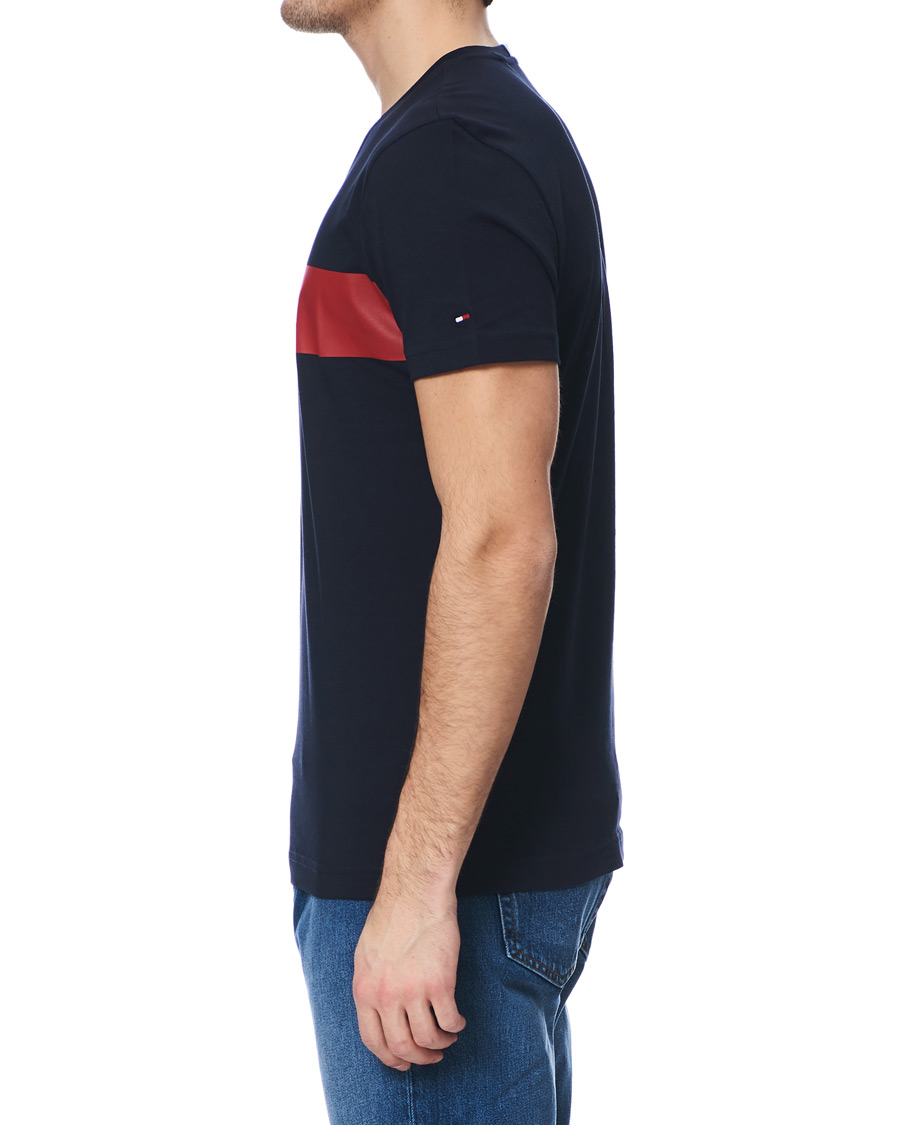 Herren | T-Shirts | Tommy Hilfiger | Organic Cotton Stripe Crew Neck Tee Desert Sky