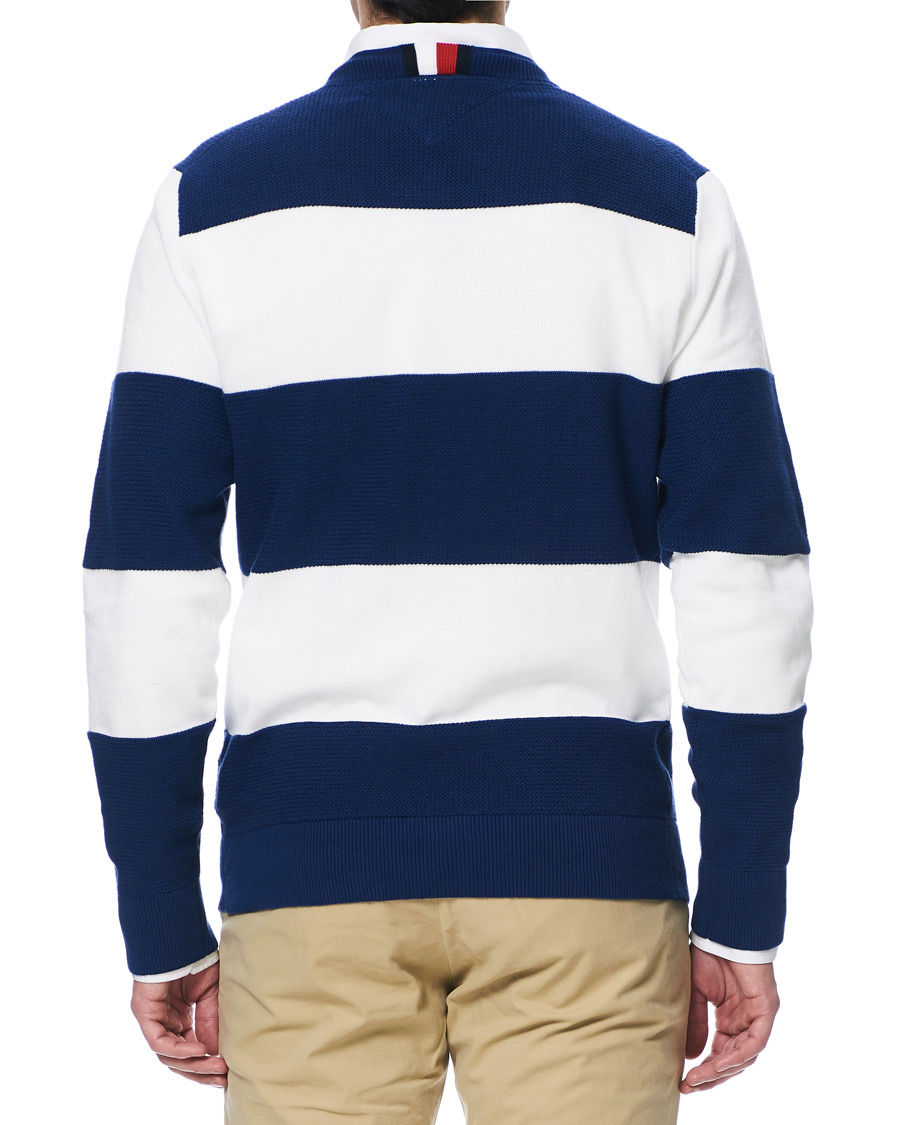 Herren | Pullover | Tommy Hilfiger | Neon Tipped Stripe Knitted Crew Neck Blue Ink