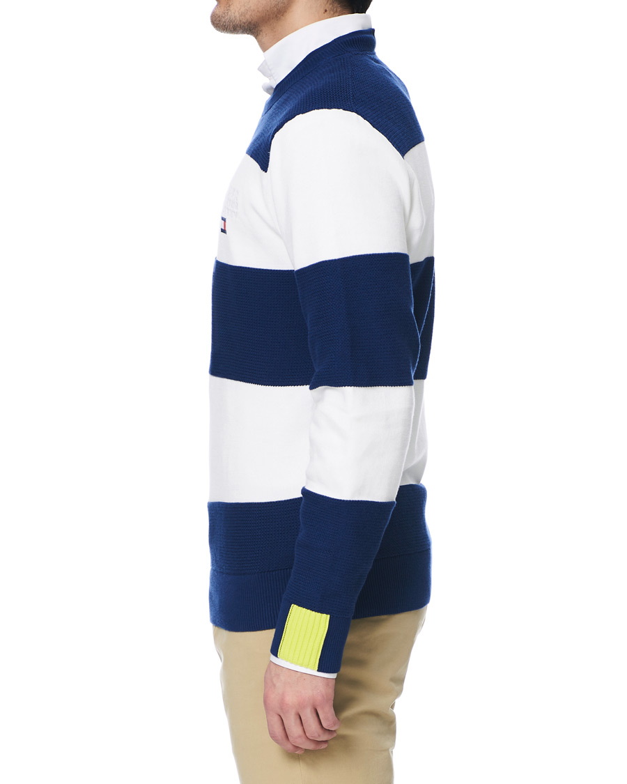 Herren | Pullover | Tommy Hilfiger | Neon Tipped Stripe Knitted Crew Neck Blue Ink