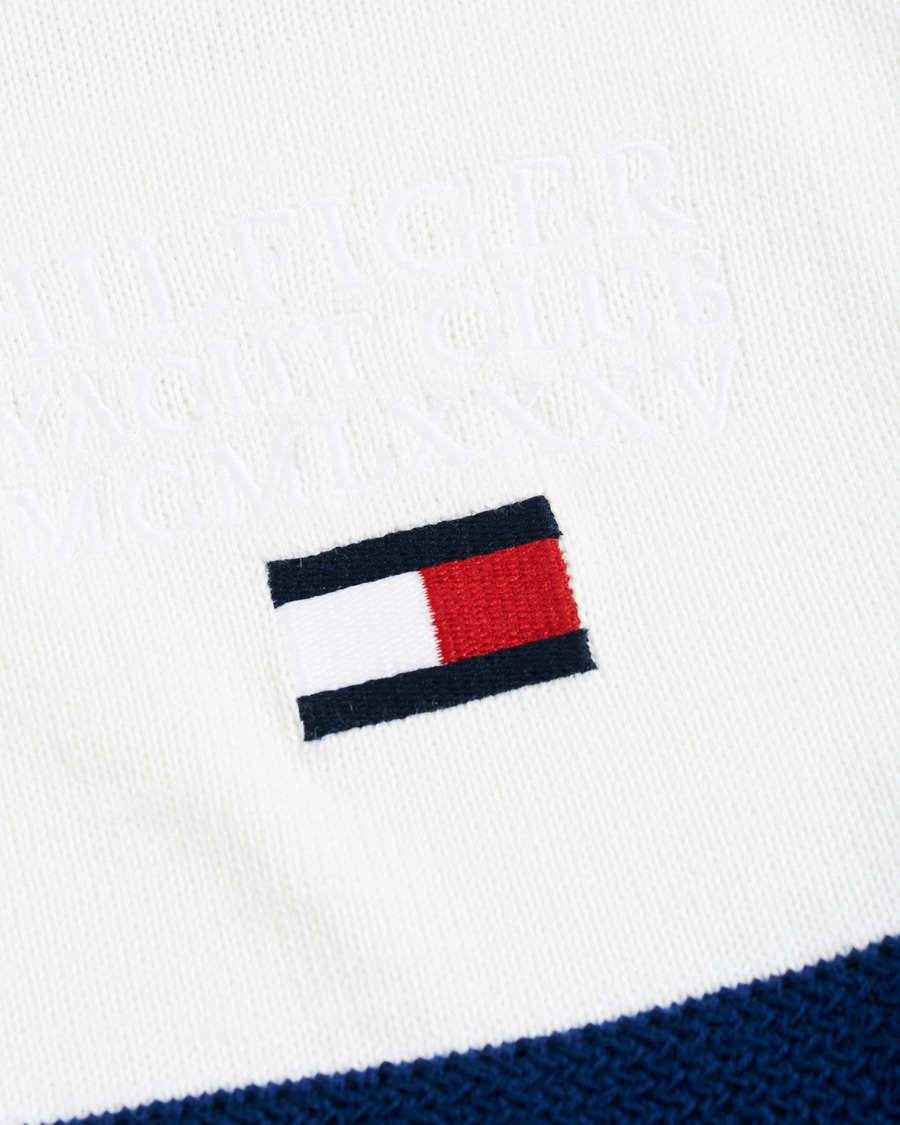 Herren | Pullover | Tommy Hilfiger | Neon Tipped Stripe Knitted Crew Neck Blue Ink