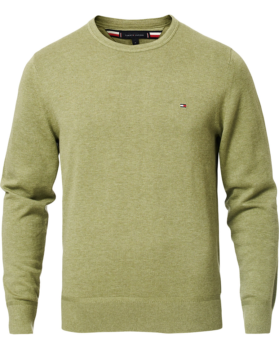Herren | Pullover | Tommy Hilfiger | Organic Cotton/Silk Crew Neck Pullover Faded Olive