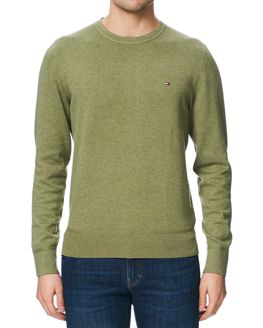 Herren | Pullover | Tommy Hilfiger | Organic Cotton/Silk Crew Neck Pullover Faded Olive