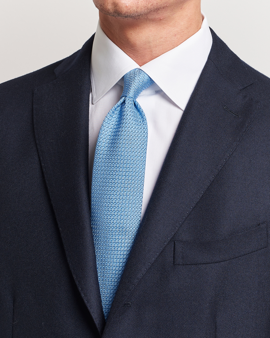 Herren | Krawatten | Amanda Christensen | Silk Grenadine 8 cm Tie Sky Blue