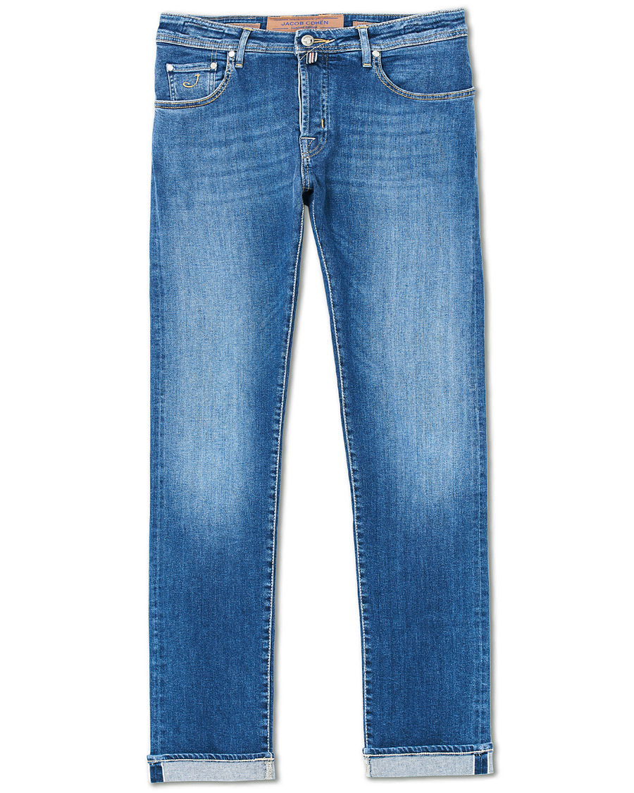 Herren | Jeans | Jacob Cohën | 622 Limited Edition Slim Fit Jeans Mid Blue