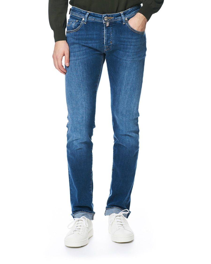 Herren | Jeans | Jacob Cohën | 622 Limited Edition Slim Fit Jeans Mid Blue
