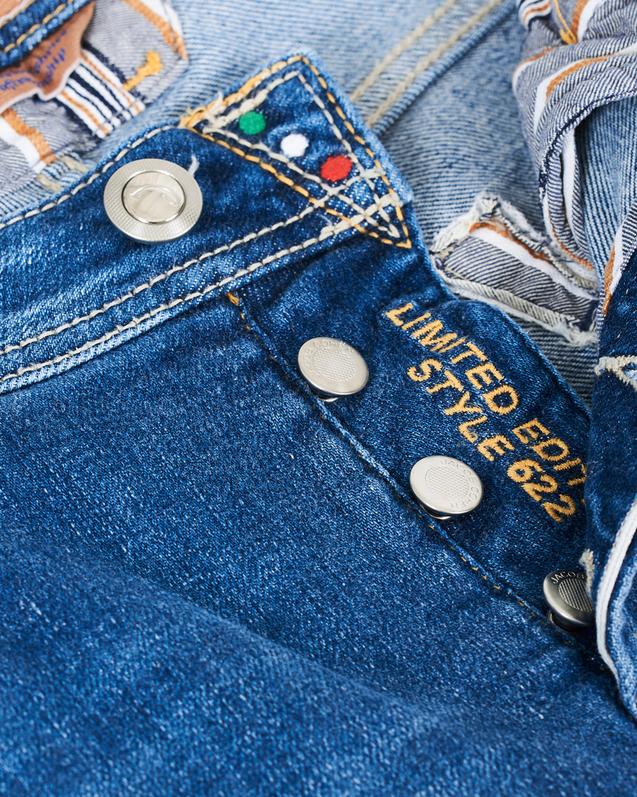 Herren | Jeans | Jacob Cohën | 622 Limited Edition Slim Fit Jeans Mid Blue