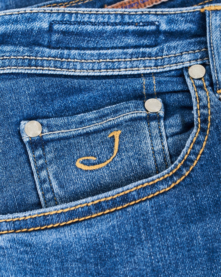 Herren | Jeans | Jacob Cohën | 622 Limited Edition Slim Fit Jeans Mid Blue