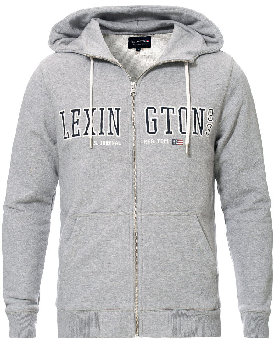 Herren | Pullover | Lexington | Michael Full Zip Logo Hoodie Grey Melange
