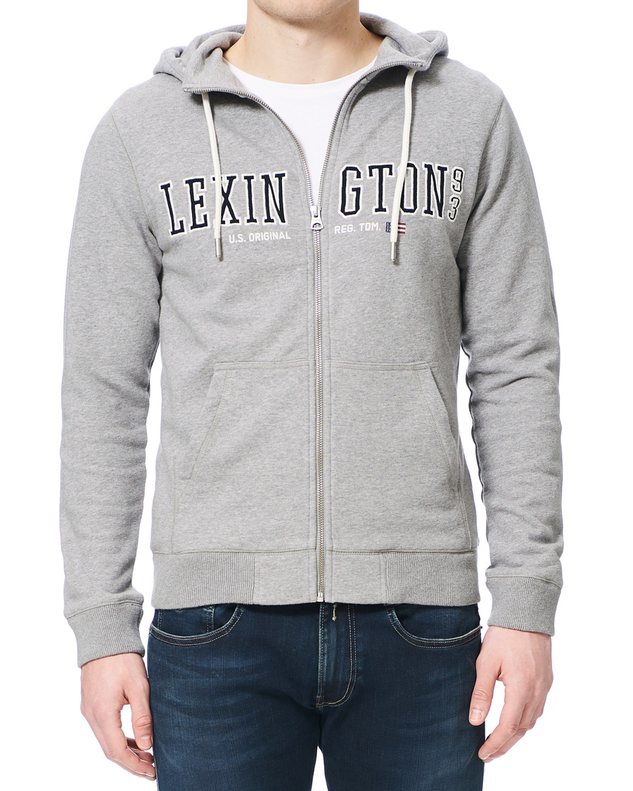 Herren | Pullover | Lexington | Michael Full Zip Logo Hoodie Grey Melange
