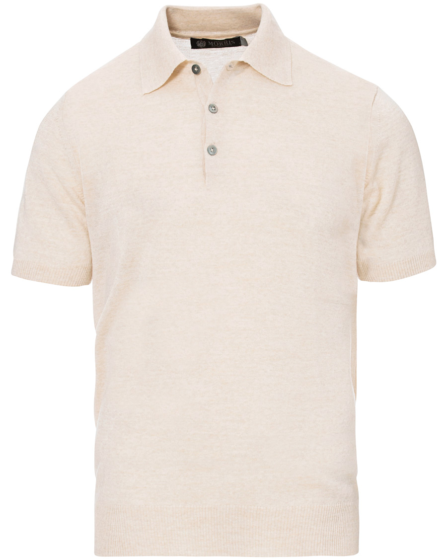 Herren | Poloshirts | Morris Heritage | Short Sleeve Knitted Polo Shirt Off White