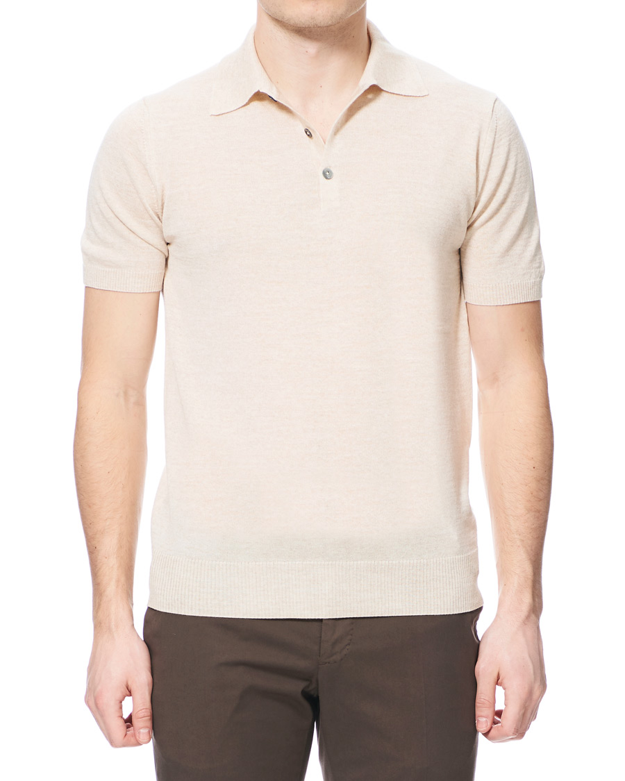 Herren | Poloshirts | Morris Heritage | Short Sleeve Knitted Polo Shirt Off White