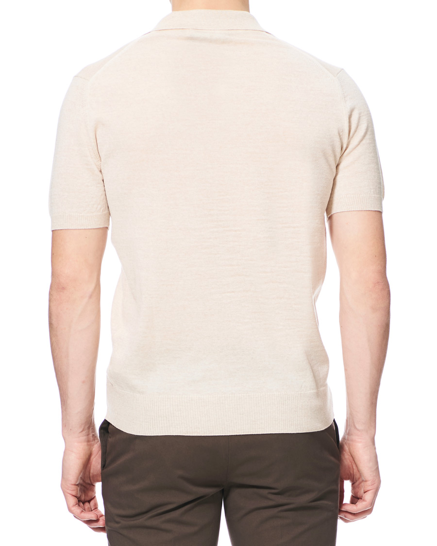 Herren | Poloshirts | Morris Heritage | Short Sleeve Knitted Polo Shirt Off White