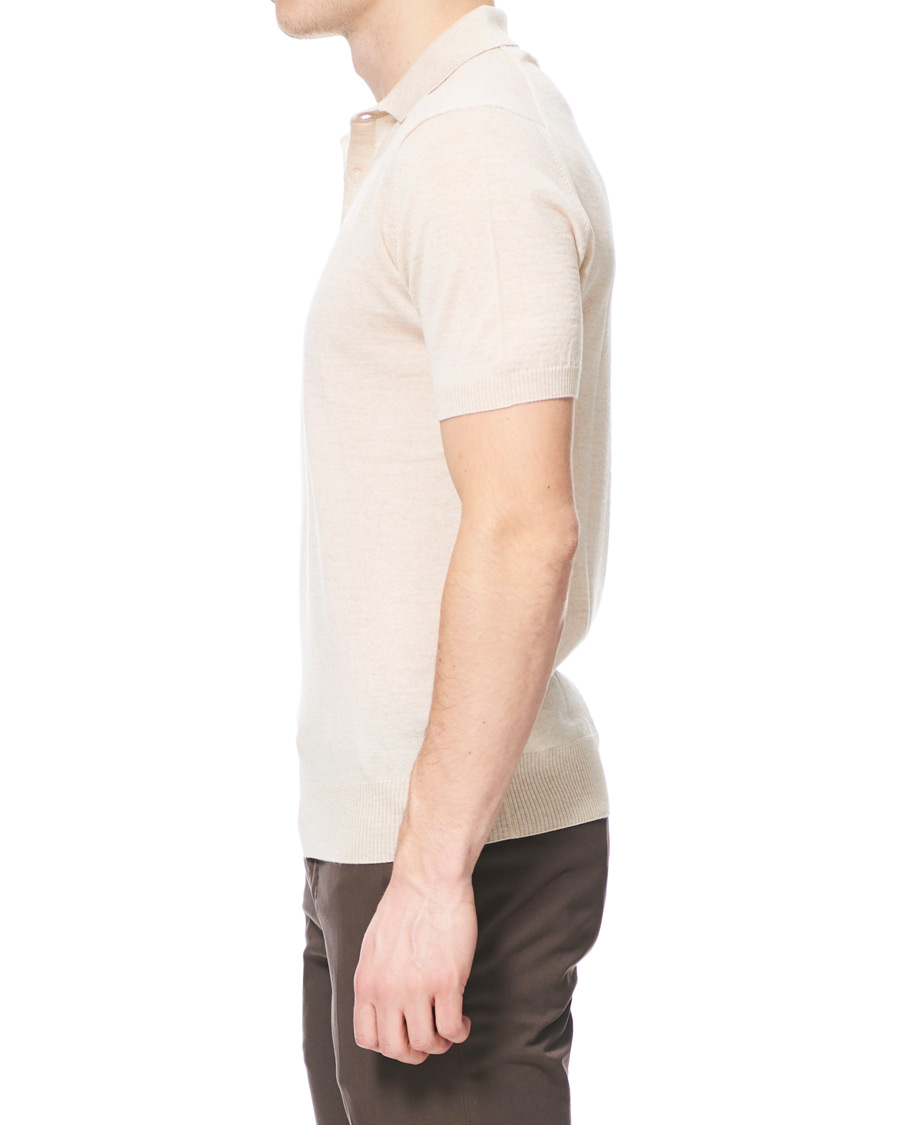 Herren | Poloshirts | Morris Heritage | Short Sleeve Knitted Polo Shirt Off White