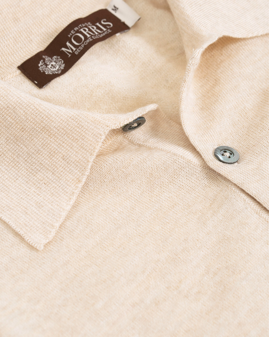 Herren | Poloshirts | Morris Heritage | Short Sleeve Knitted Polo Shirt Off White