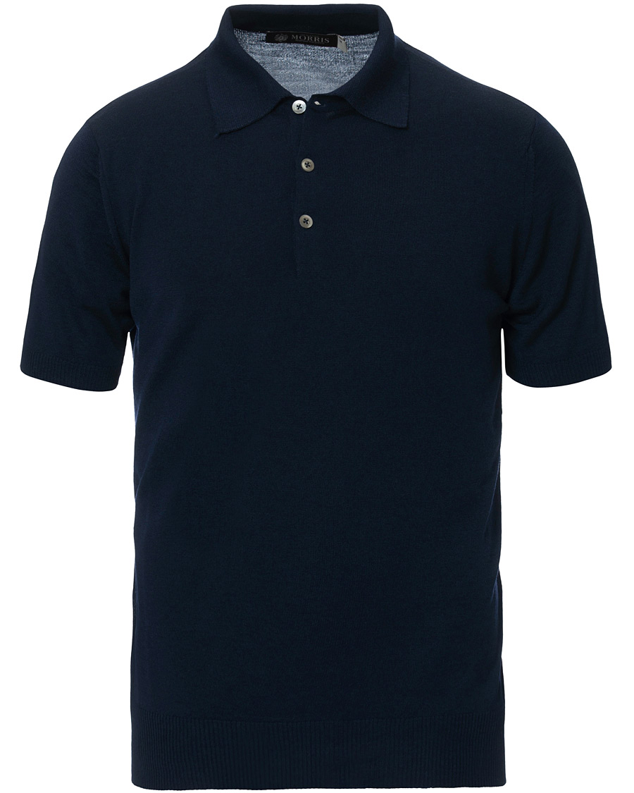 Herren | Poloshirts | Morris Heritage | Short Sleeve Knitted Polo Shirt Navy