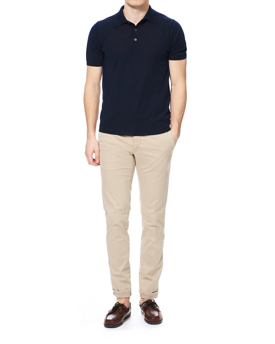 Herren | Poloshirts | Morris Heritage | Short Sleeve Knitted Polo Shirt Navy