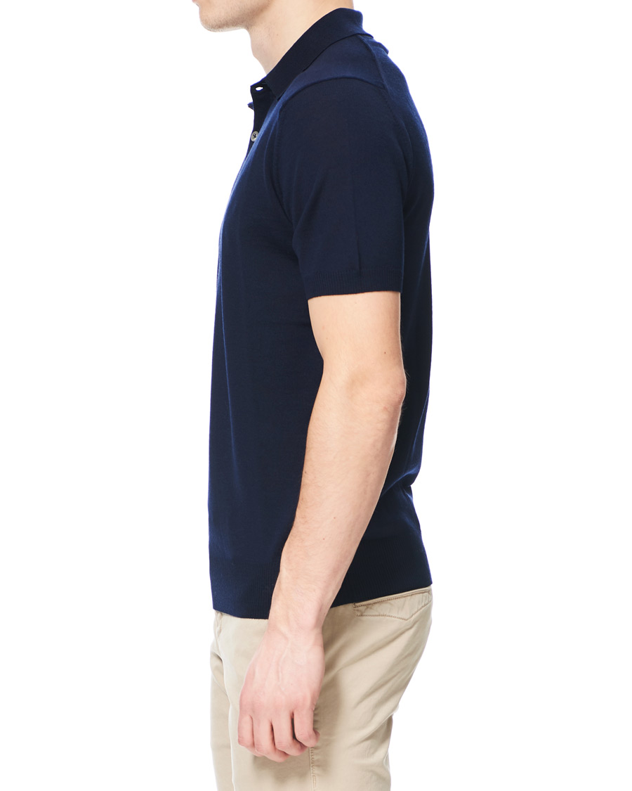 Herren | Poloshirts | Morris Heritage | Short Sleeve Knitted Polo Shirt Navy