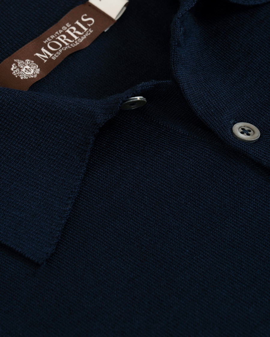 Herren | Poloshirts | Morris Heritage | Short Sleeve Knitted Polo Shirt Navy