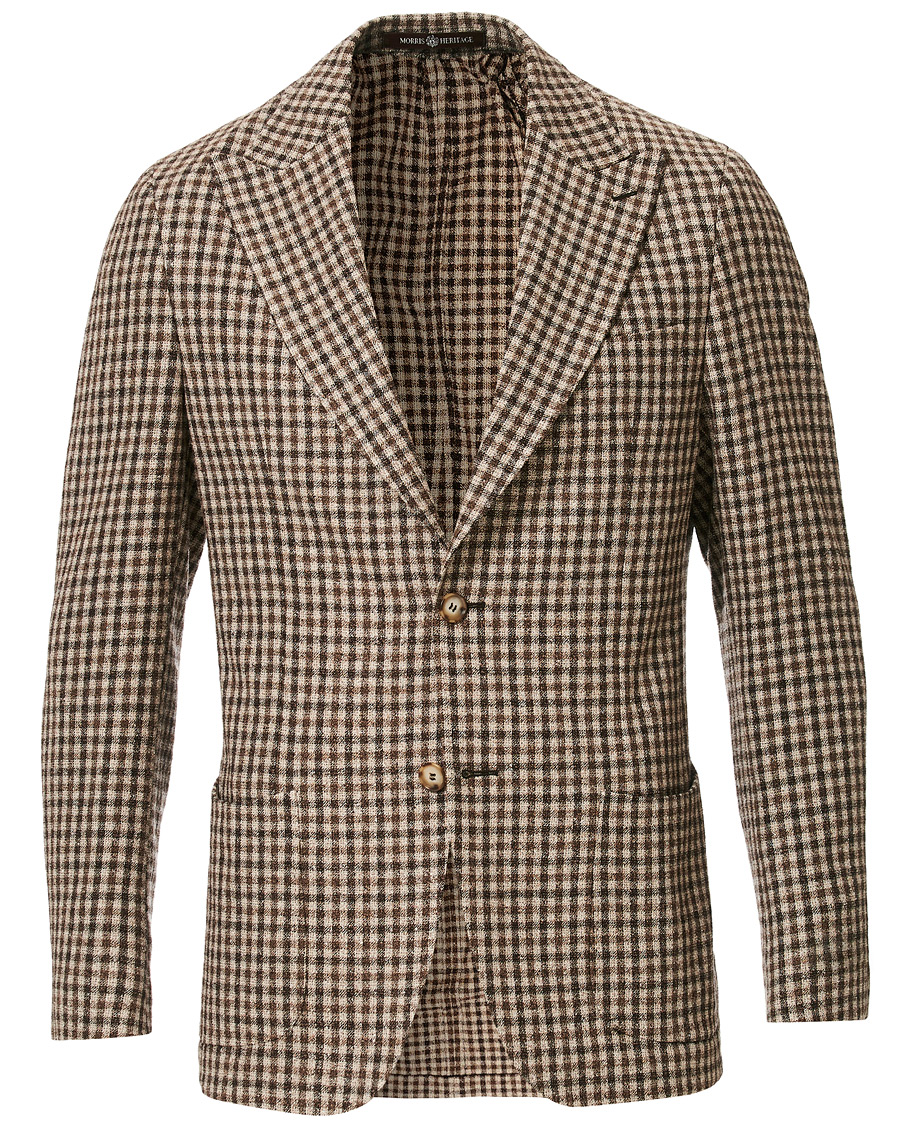 Herren | Sakkos | Morris Heritage | Checked Patch Pocket Boucle Blazer Brown