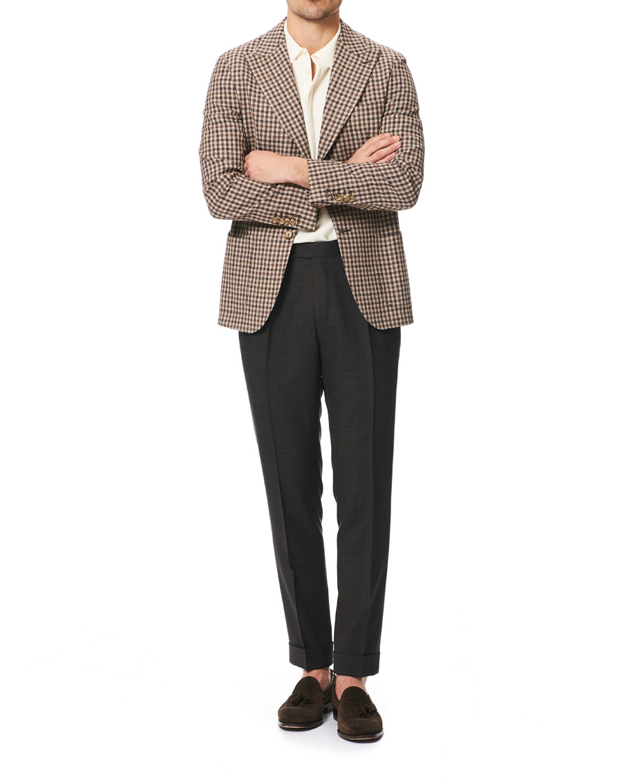 Herren | Sakkos | Morris Heritage | Checked Patch Pocket Boucle Blazer Brown