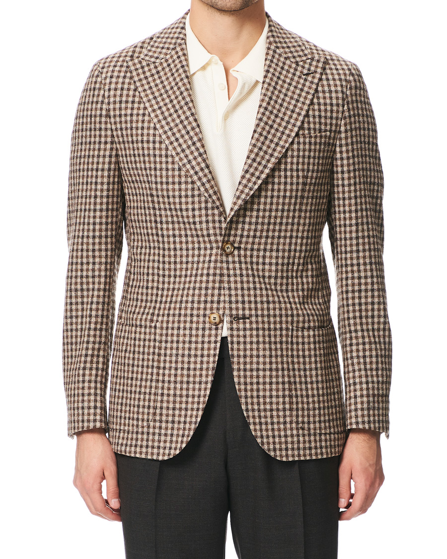 Herren | Sakkos | Morris Heritage | Checked Patch Pocket Boucle Blazer Brown