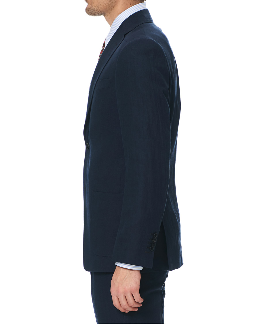 Herren | Sakkos | Morris Heritage | Mike Patch Pocket Linen Blazer Navy
