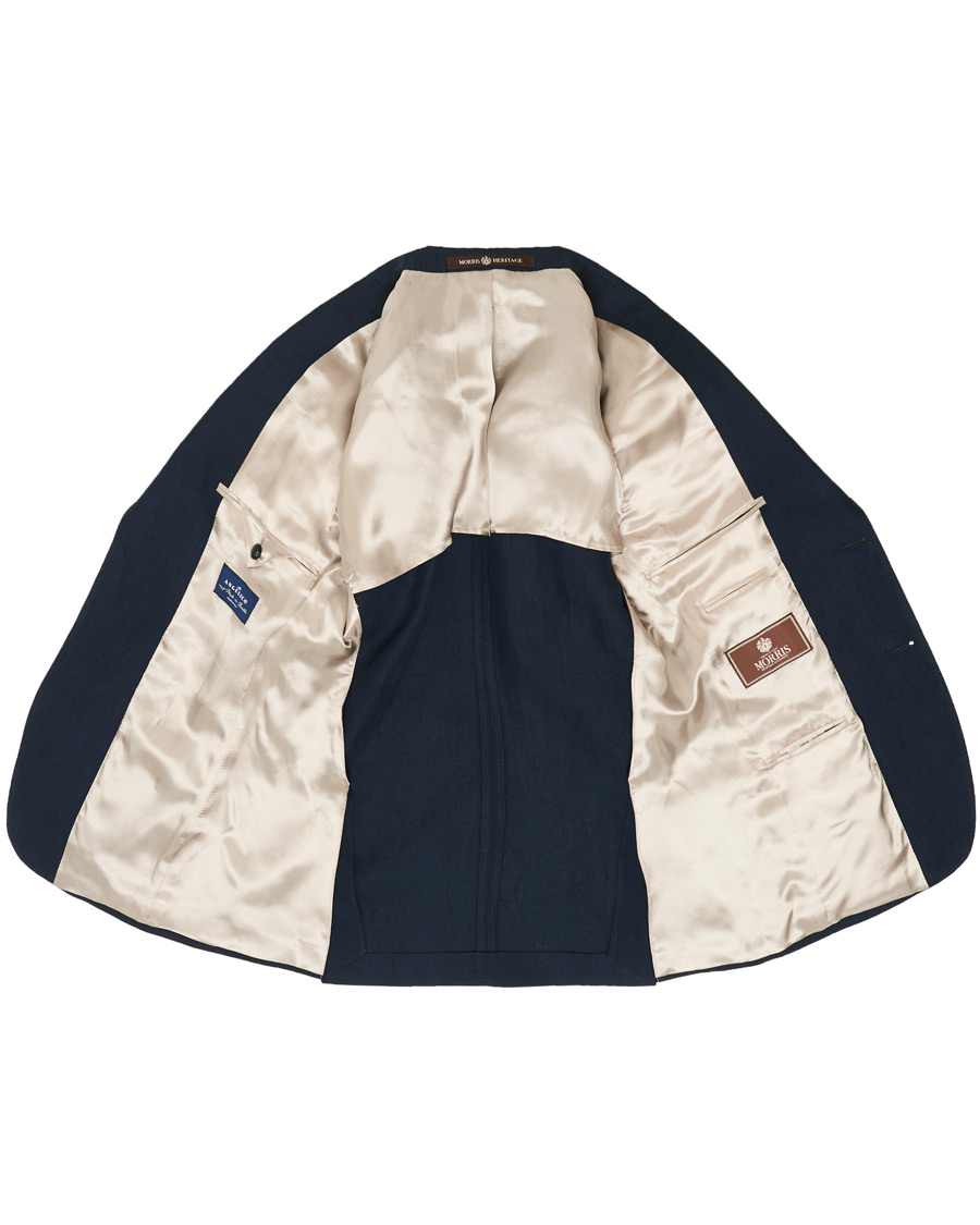 Herren | Sakkos | Morris Heritage | Mike Patch Pocket Linen Blazer Navy