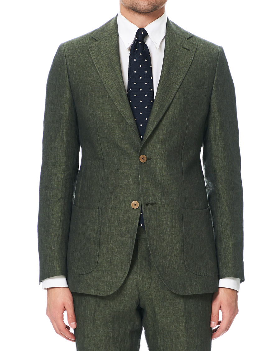 Herren | Sakkos | Morris Heritage | Mike Patch Pocket Linen Blazer Green