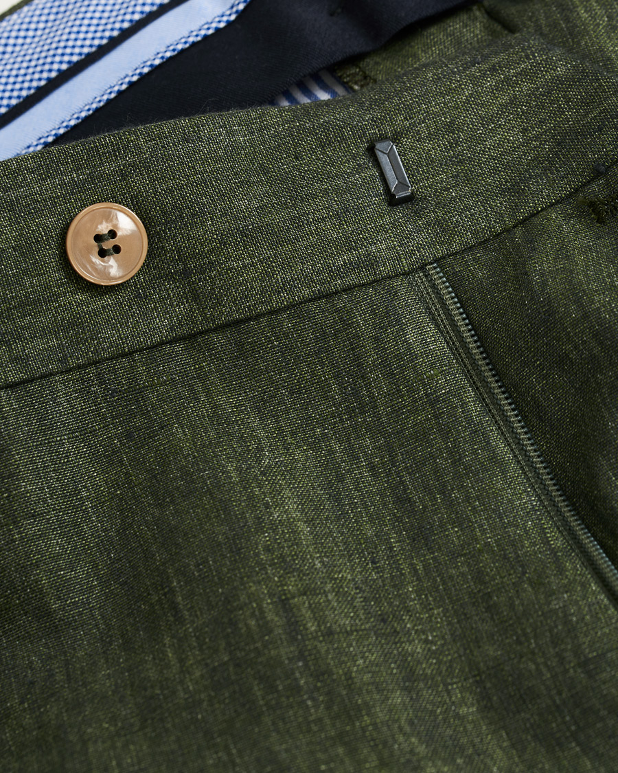 Herren | Hosen | Morris Heritage | Fred Linen Turn Up Trousers Green