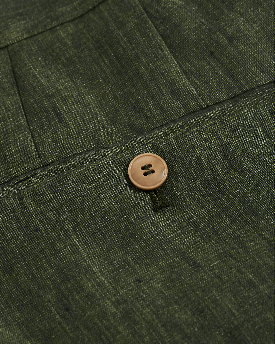 Herren | Hosen | Morris Heritage | Fred Linen Turn Up Trousers Green