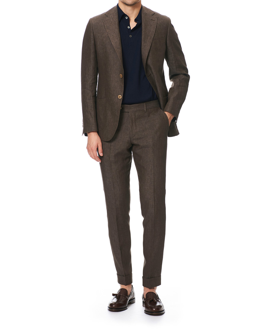 Herren | Sakkos | Morris Heritage | Mike Patch Pocket Linen Blazer Brown