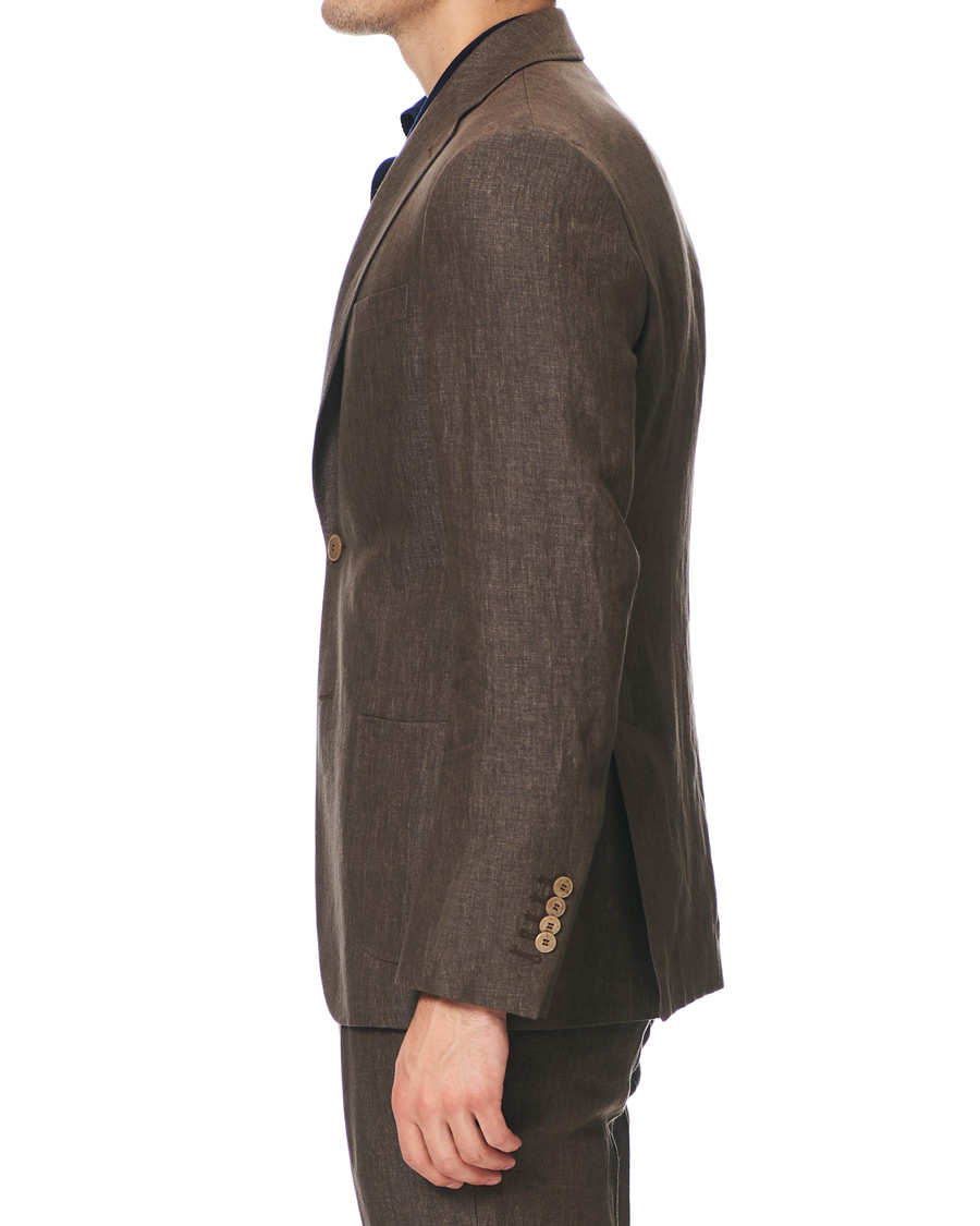 Herren | Sakkos | Morris Heritage | Mike Patch Pocket Linen Blazer Brown