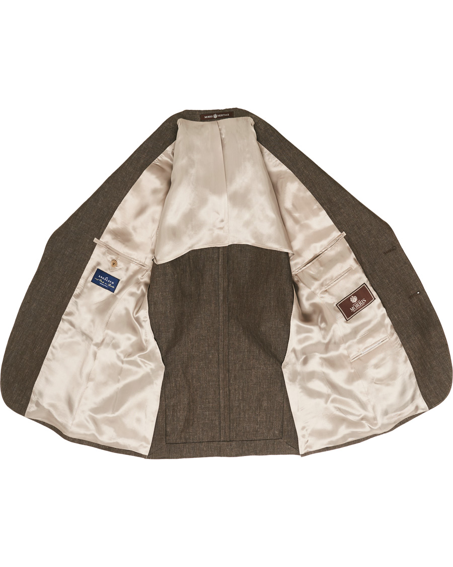 Herren | Sakkos | Morris Heritage | Mike Patch Pocket Linen Blazer Brown