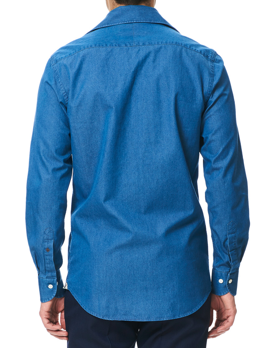 Herren | Hemden | Morris Heritage | One Piece Cut Away Collar Indigo Blue