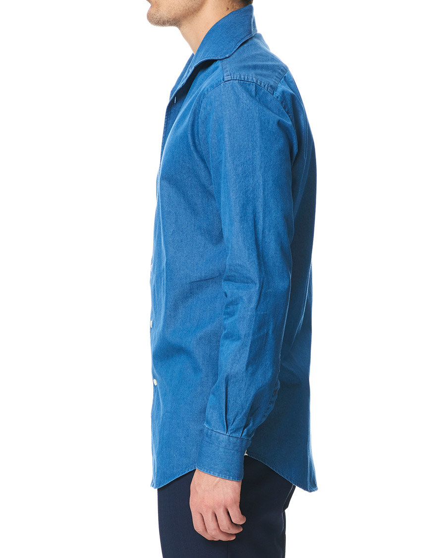 Herren | Hemden | Morris Heritage | One Piece Cut Away Collar Indigo Blue